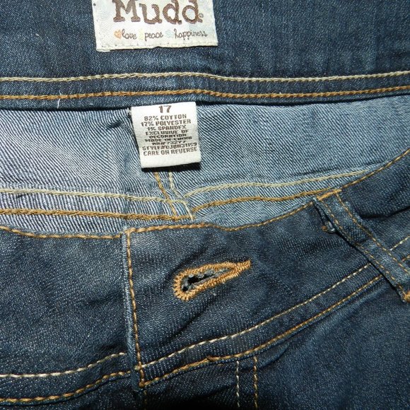 Mudd Hipster Denium Jeans Medium Bell bottom Womens size 17 - Picture 7 of 8
